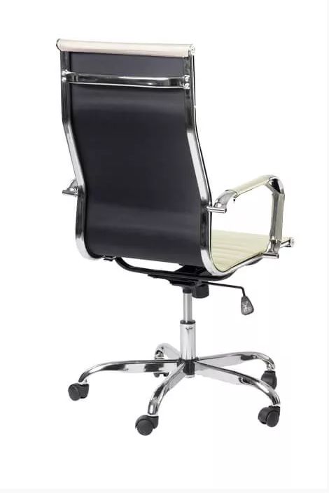 Elegantní krémová kancelářská židle otočná, chromované doplňky