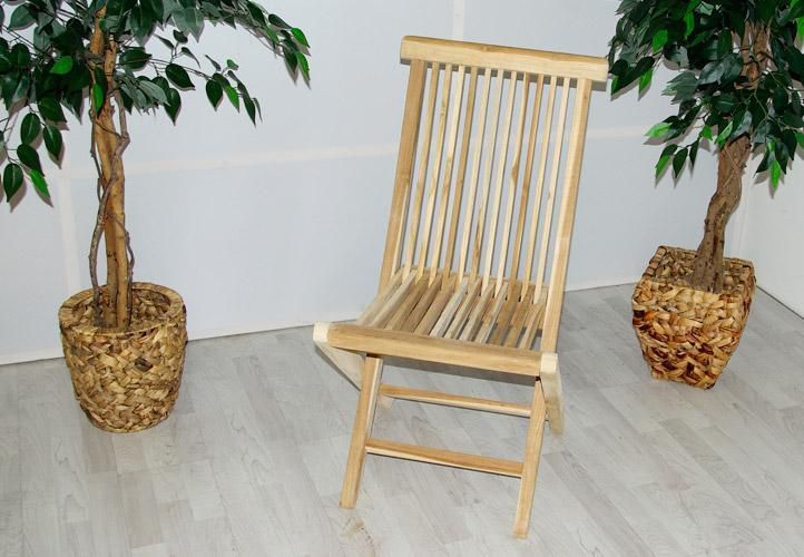 4x dřevěná zahradní židle z teakového dřeva, bez područek, skládací