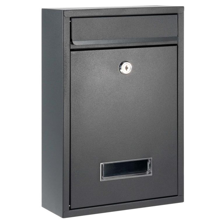 Poštovní schránka pro bytové i rodinné domy ocelová, antracit, 2x klíč, 22x32x8,2 cm
