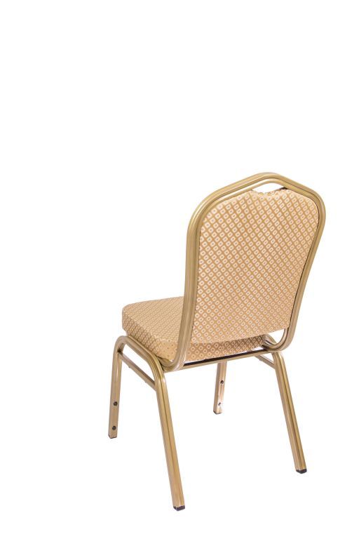 Interiérová pevná židle s vysokou nosností 150 kg, kov / textilie, krémová