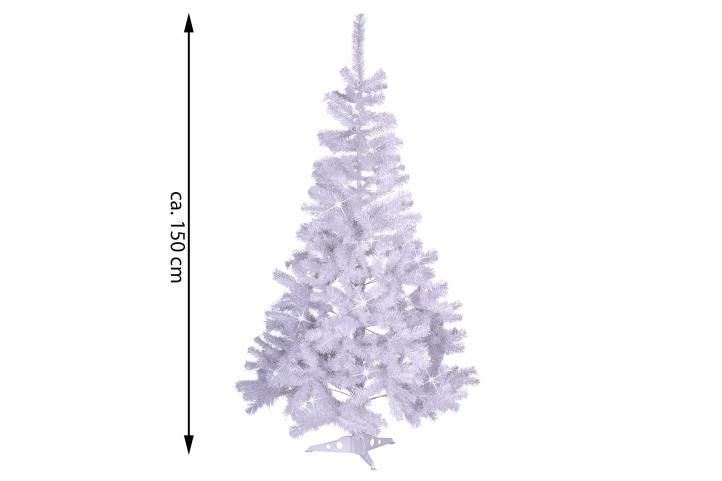 Bílý umělý vánoční stromeček, se stojanem, třpytivý, skládací, 1,2 m