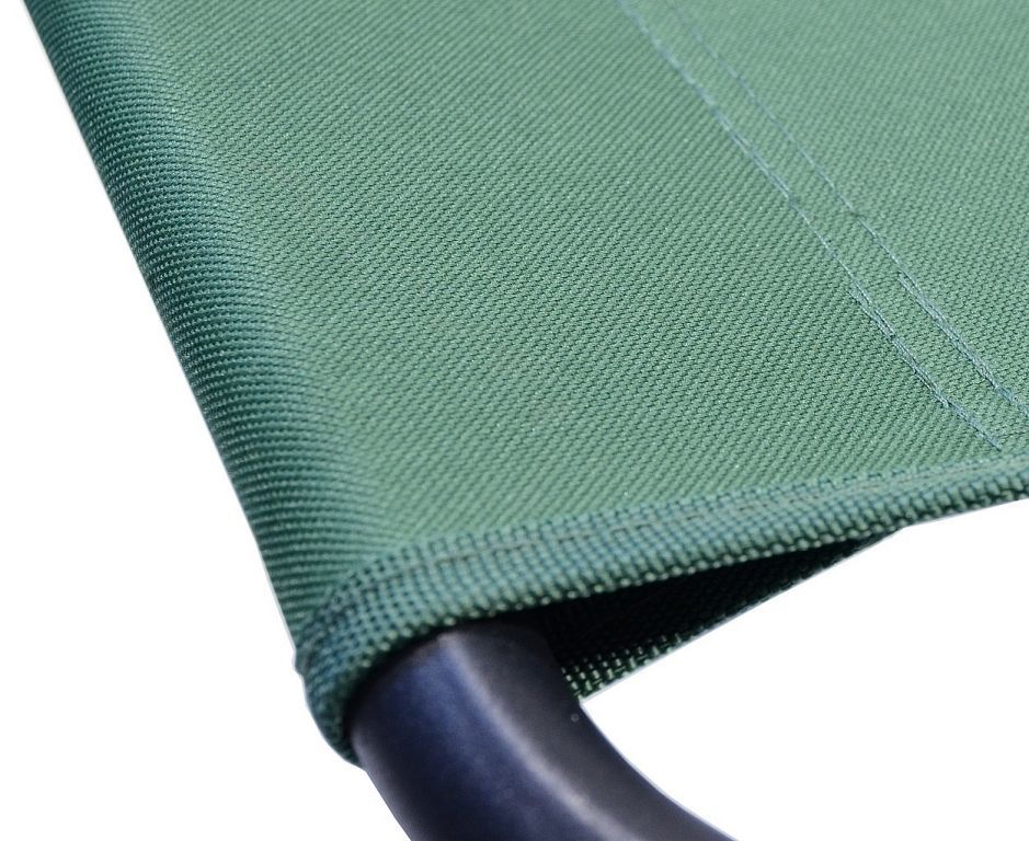 Rozkládací venkovní kempinkové lehátko textilní, pevný kovový rám, zelené