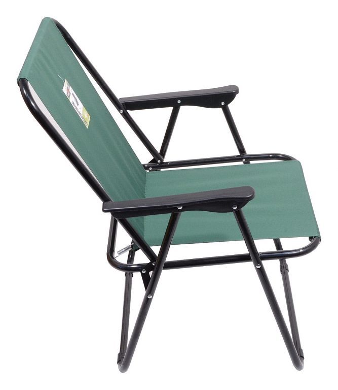 Kovová skládací kempingová židle s textilním potahem, zelená