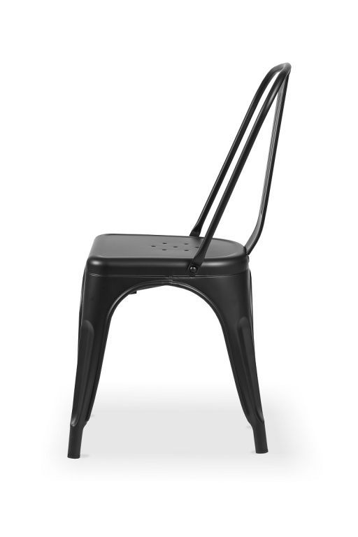 Industriální kovová židle do kaváren a hotelů, černá, nosnost 120 kg