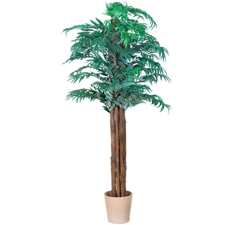 Velká umělá palma Areca, kmen z pravého dřeva, vysoká 180 cm