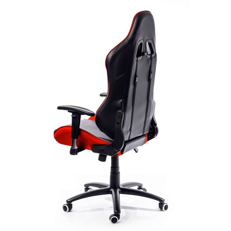 Kanclářská židle s houpací funkcí, sportovní vzhled, červená / černá