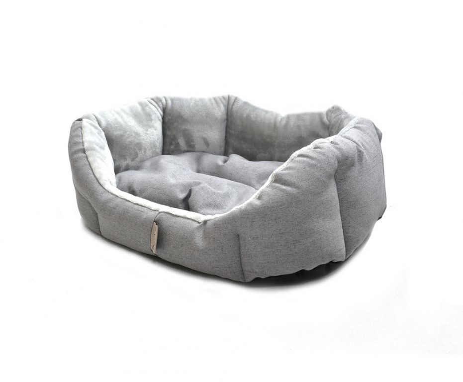Měkký chlupatý pelíšek pro psa s vyndavacím dnem šedý, 65 cm