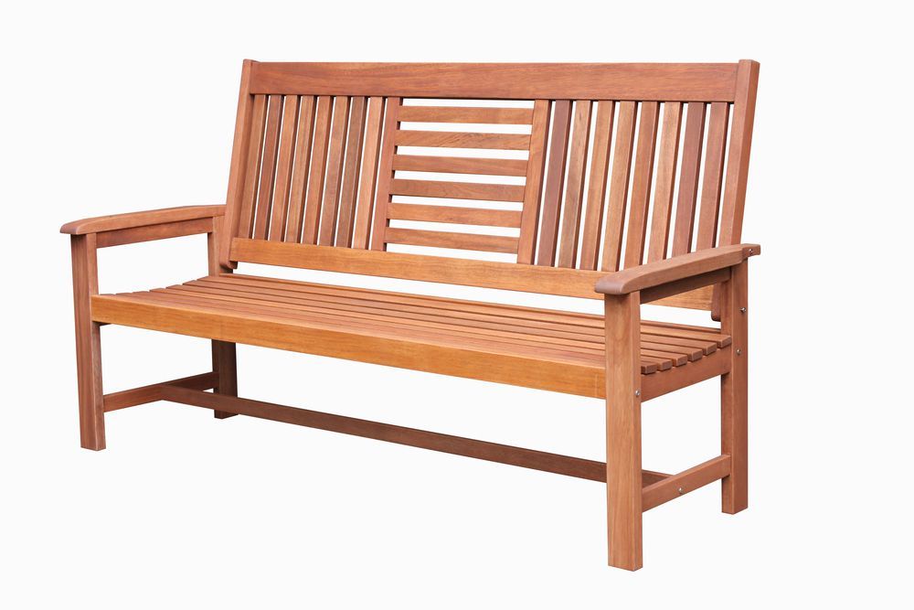 Dřevěná zahradní lavička z masivního dřeva Shorea, ozdobná opěrka, 178 cm