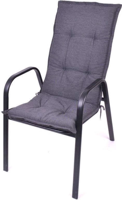Měkký podsedák polstr pro zahradní židle a křesla s vysokým opěradlem, antracitový, 118x50 cm