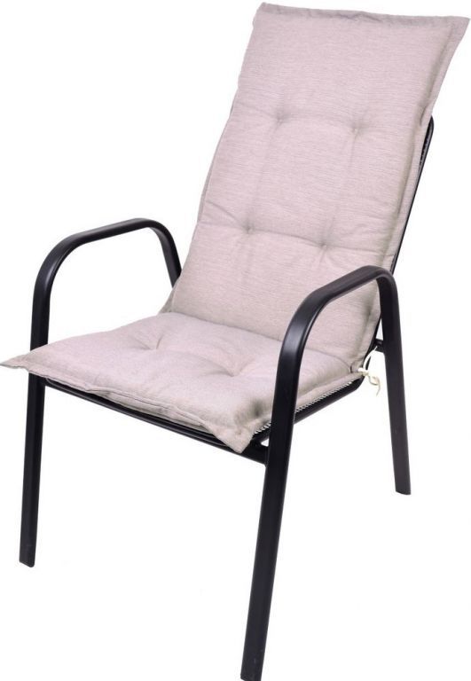 Měkký podsedák polstr pro zahradní židle a křesla s vysokým opěradlem, světle šedý, 118x50 cm