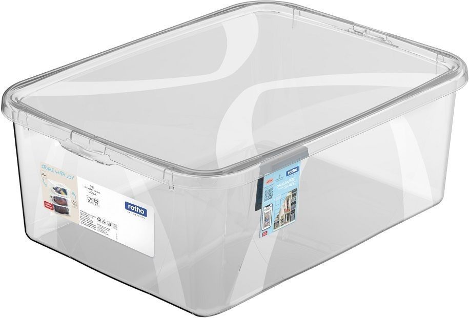 Průhledný box krabice s víkem pro uložení věcí v domácnosti / v dílně 10 L, 27x13x36 cm