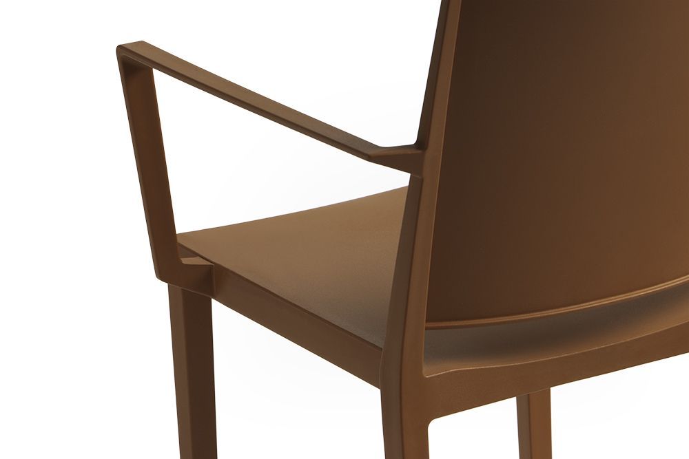 Plastová stohovatelná židle s područkami vysoká nosnost 150 kg venkovní + vnitřní, cihlově červená