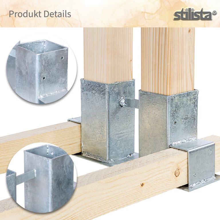 8x zarážka pro úhledné skládání dřeva ke zdi / k plotu, stříbrná