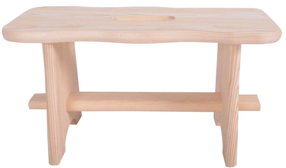 Malá dřevěná stolička v selském stylu, masiv borovice, nelakovaná, 40x19x21 cm